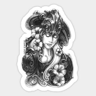 Growth - Art Nouveau Female Portrait Sticker